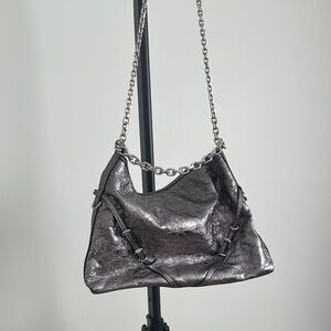 Givenchy Shiny Silver Shoulder Bag with Chain